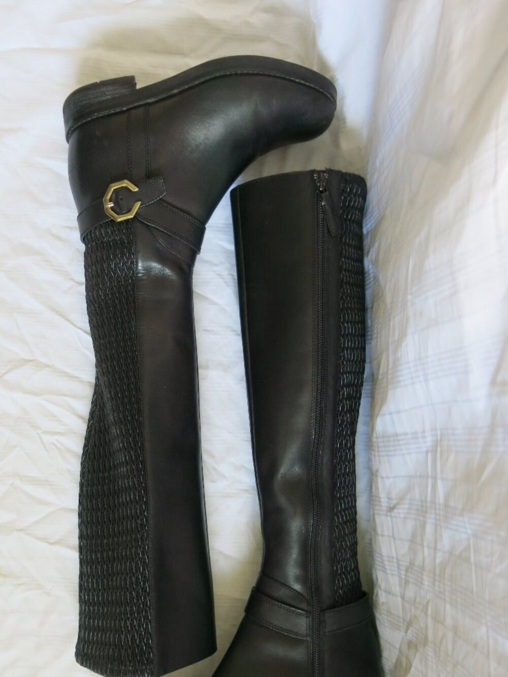 Cole Haan Black Leather Leela Grand Riding Knee High Riding Boots - Size 7 B